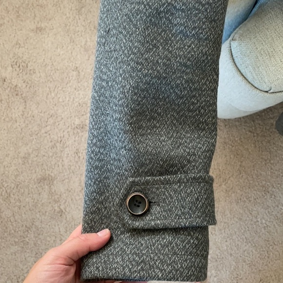 Gray with black buttons Pea coat jacket xl​​ - Picture 8 of 17